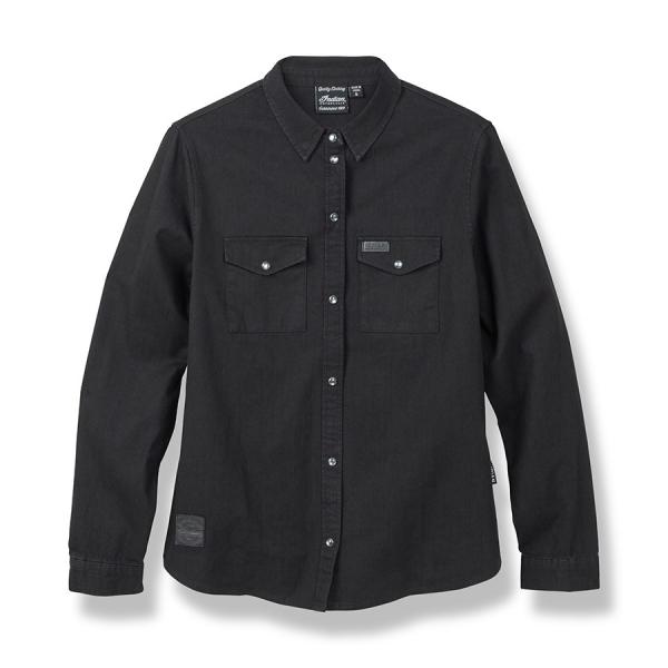 WOMENS WASHED DENIM SHIRT - BLACK