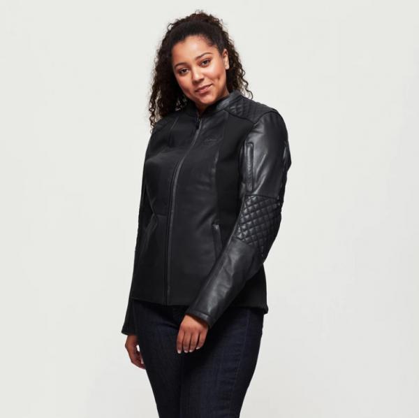 WOMENS DREW LEATHER JACKET - BLACK