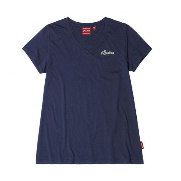 WOMENS USA FLAG LOGO TEE - NAVY