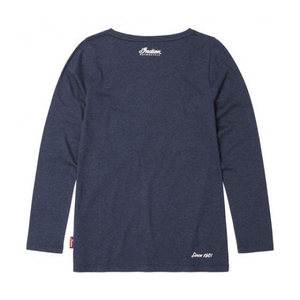 WOMENS EMBROIDERED SCRIPT LONG SLEEVE TEE - NAVY