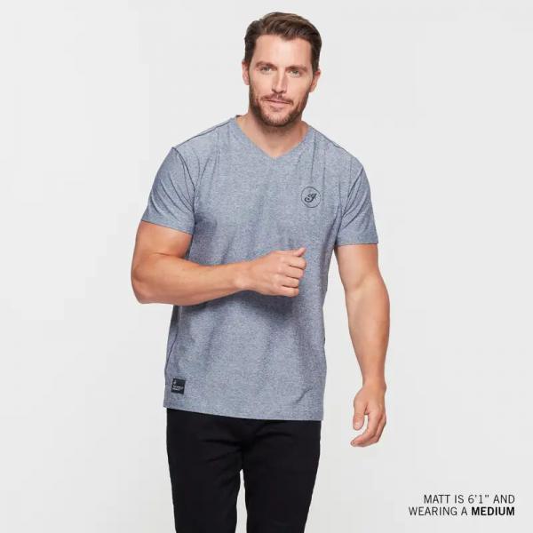 MENS V-NECK ATHLETE T-SHIRT - GRAY