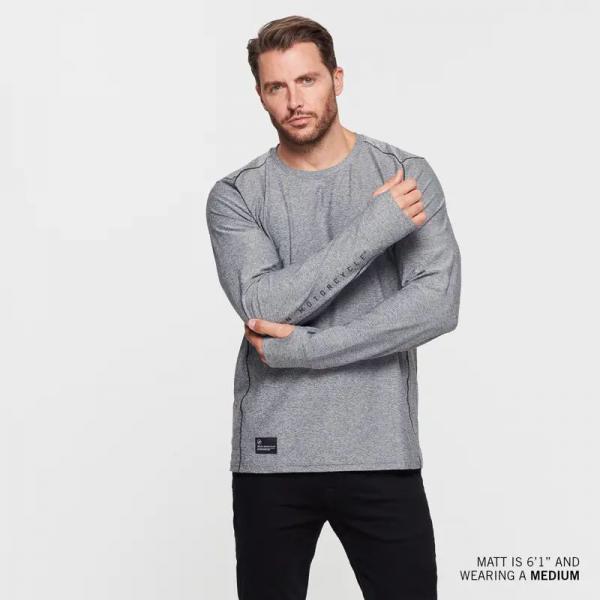 MENS LONG SLEEVE THUMBHOLE ATHLETE T-SHIRT - GRAY