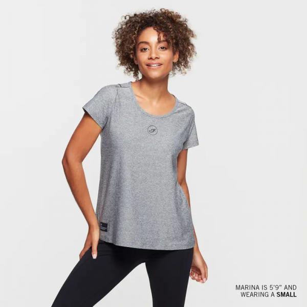 WOMENS FLUID ATHLETE T-SHIRT - GRAY