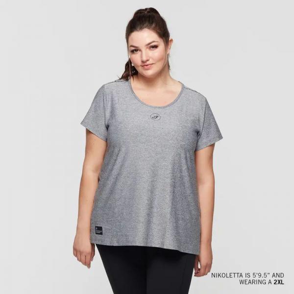 WOMENS FLUID ATHLETE T-SHIRT - GRAY