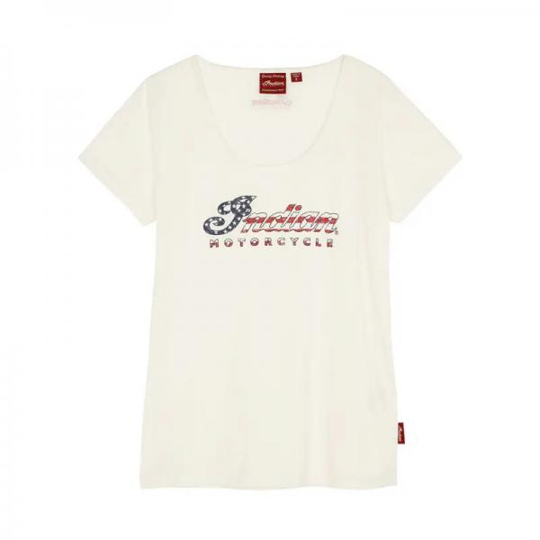 WOMENS USA SCRIPT LOGO T-SHIRT - WHITE