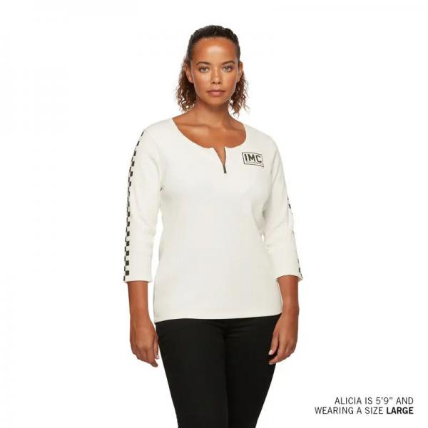 WOMENS IMC RACING 3/4 SLEEVE T-SHIRT - WHITE