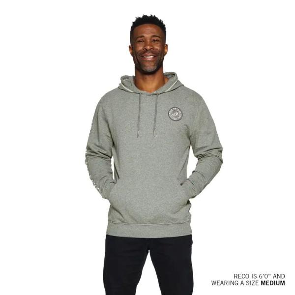 MENS I SCRIPT PATCH HOODIE - GRAY