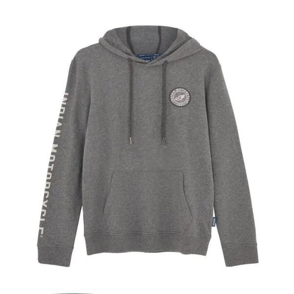 MENS I SCRIPT PATCH HOODIE - GRAY