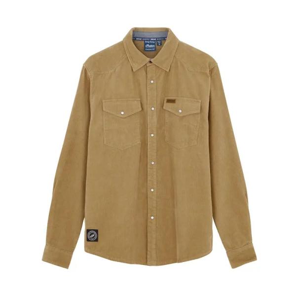 MENS WESTERN CORD SHIRT - BROWN