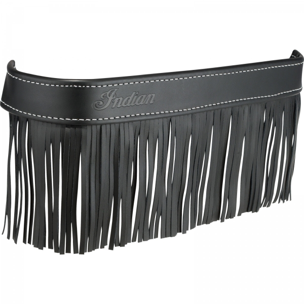 BLACK LEATHER MOTORCYCLE FLOORBOARD TRIM W/ FRINGE NO STUDS