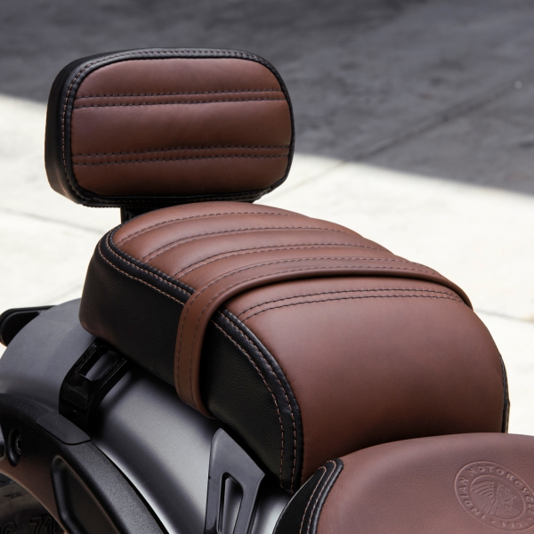 PASSENGER SEAT WITH BACKREST - BROWN - INDIAN SCOUT BOBBER