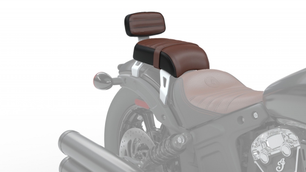 BEIFAHRERSATTEL MIT RÜCKENLEHNE - BRAUN - INDIAN SCOUT BOBBER