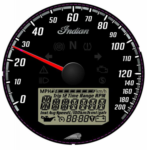 BLACK DIAL FACE SPEEDOMETER - CRUISER MODELS