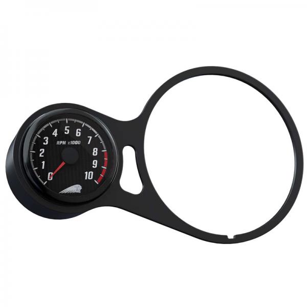 TACHOMETER WITH SHIFT LIGHT - BLACK/BLACK - SCOUT