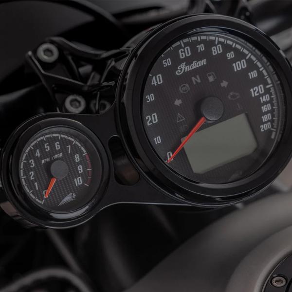 TACHOMETER WITH SHIFT LIGHT - BLACK/BLACK - SCOUT