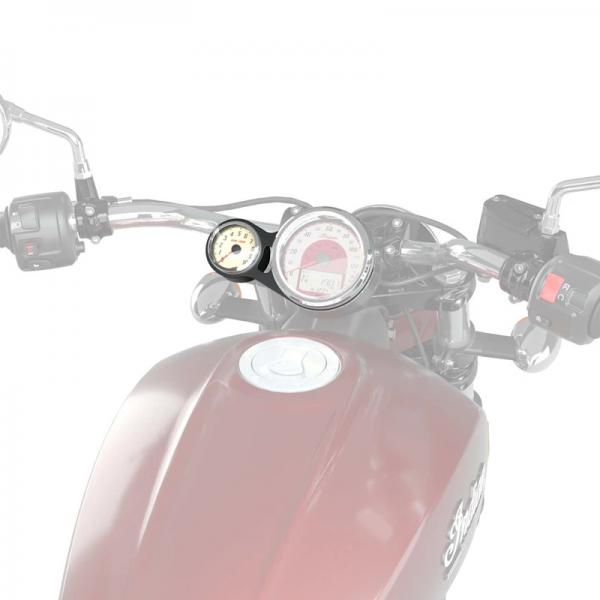 TACHOMETER WITH SHIFT LIGHT - TAN/CHROME - SCOUT