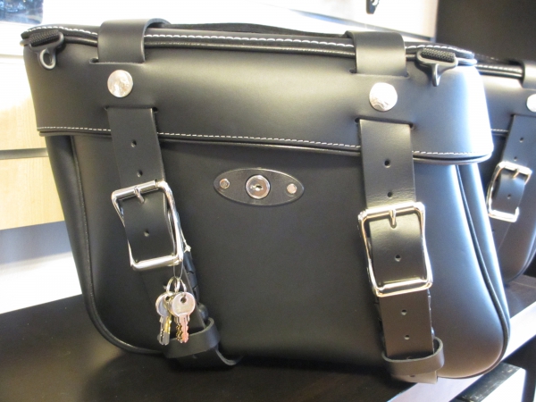 Genuine Leather Bags Set Slant - Black