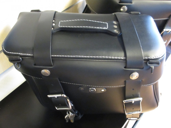 Genuine Leather Bags Set Slant - Black