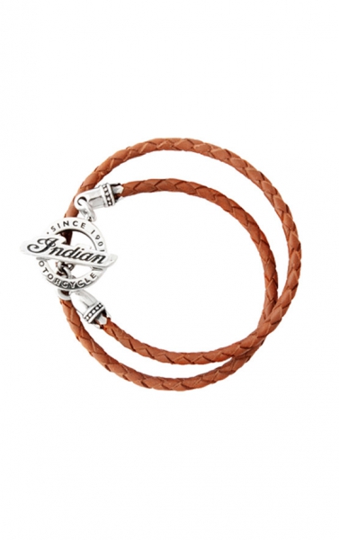 Double Wrapped Brown Leather Braid Bracelet mit Indian Toggle Verschluss