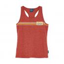 WOMENS STRIPE PATCH PRINT TANK - RED