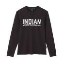 MENS CHAINSTITCH EMBROIDERY LONGSLEEVE T-SHIRT - BLACK