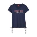 WOMENS GLITTER LOGO TIE T-SHIRT - NAVY