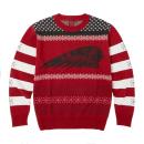 UNISEX HEADDRESS HOLIDAY SWEATER - RED